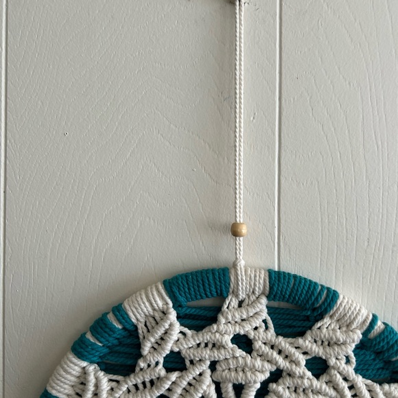 Macrame Living Tree Turquoise and off White - Picture 7 of 7